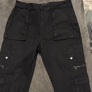 Women’s Black Cargo Jean Pants